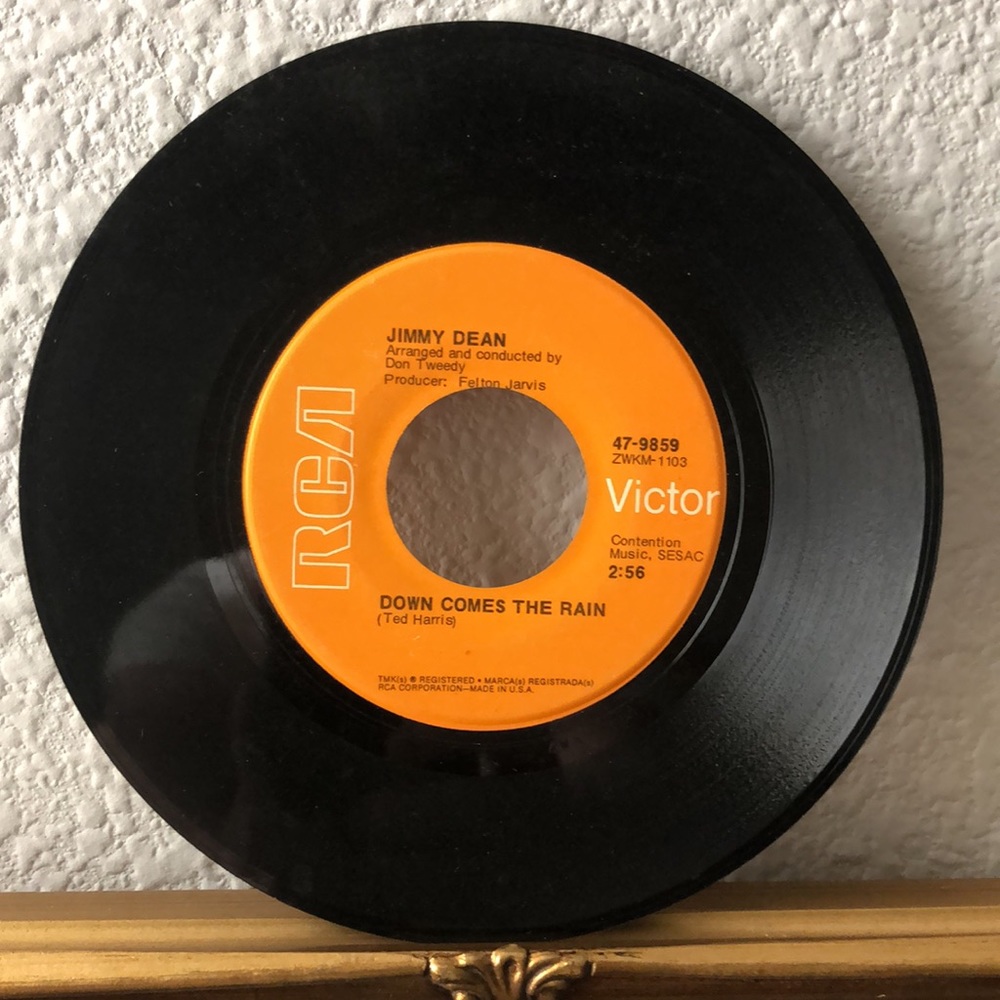 Jimmy Dean Down Comes the Rain/US Vinyl 45 Record
